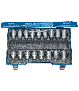 JUEGO DE VASOS DESTORNILLADORES 1/2"" 17 PZAS TORX 6129520 GEDORE